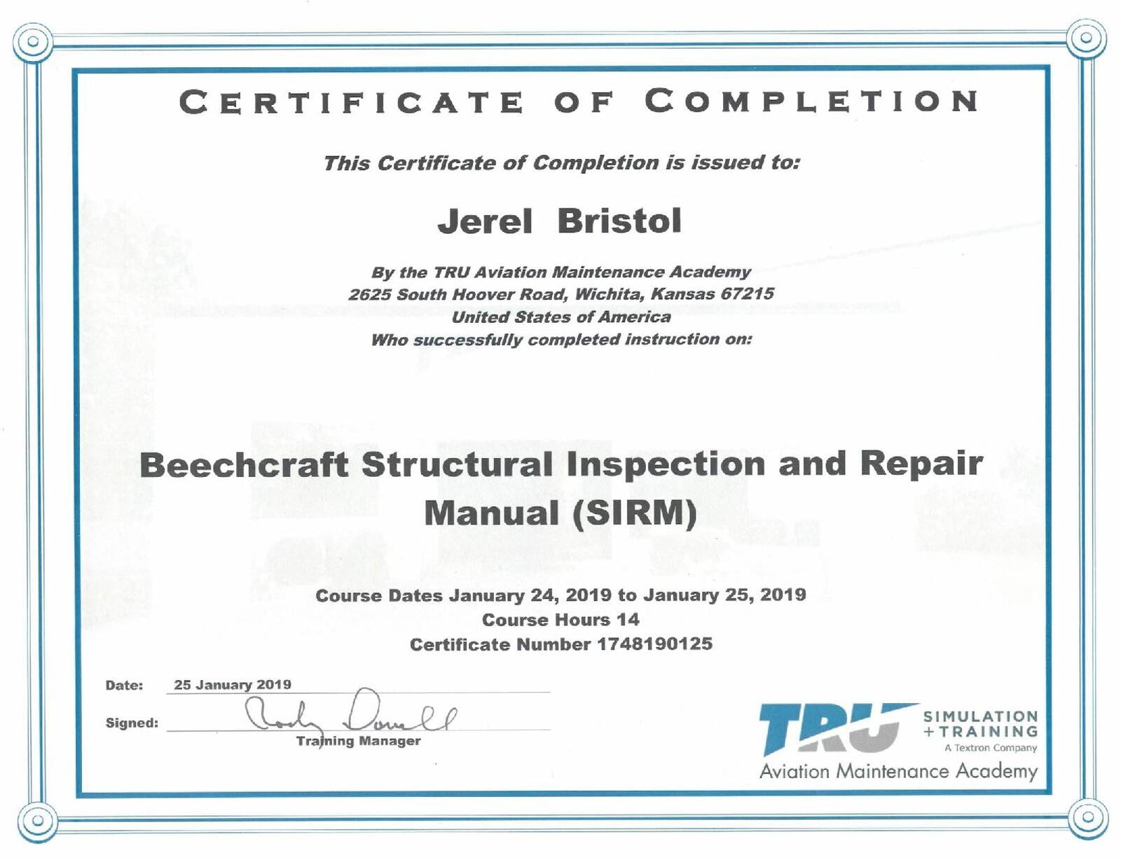  Beechcraft Structural Inspection and Repair Manual (SIRM)