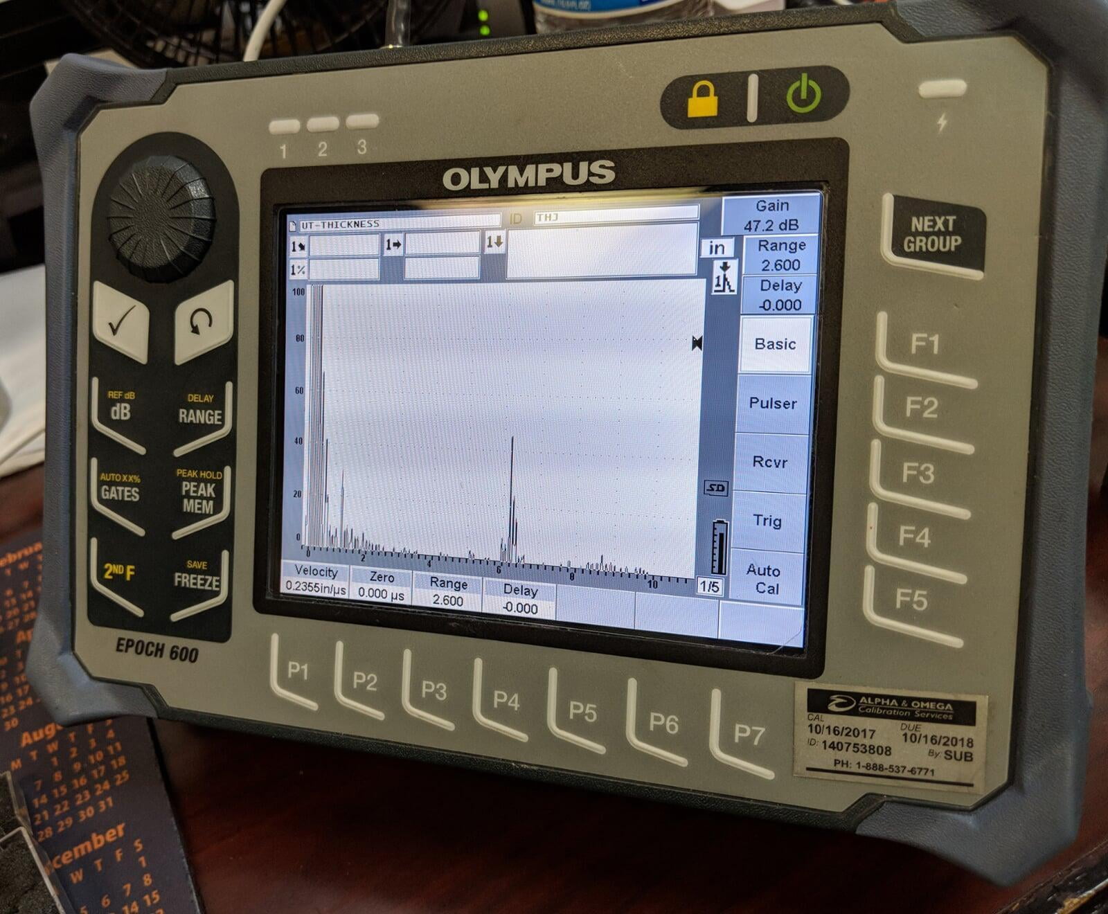 Ultrasound UT Olympus Epoch 600