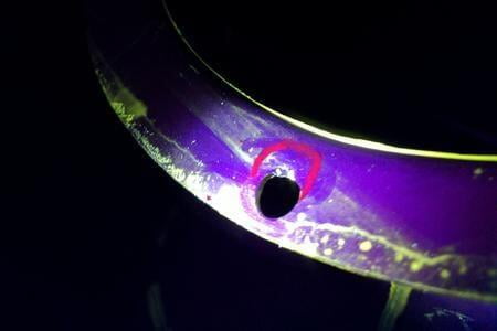 NDT Magnetic Particle MT bolt hole